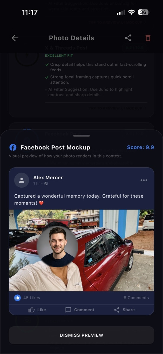 Facebook post mockup