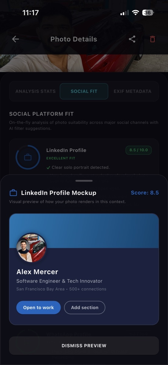 LinkedIn profile mockup preview